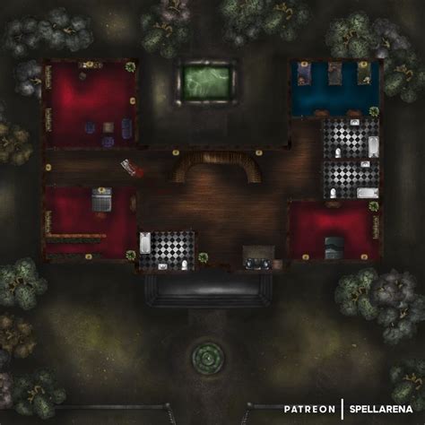 Abandoned Mansion Nd Floor Spellarena Map Atlas Tabletop Rpg