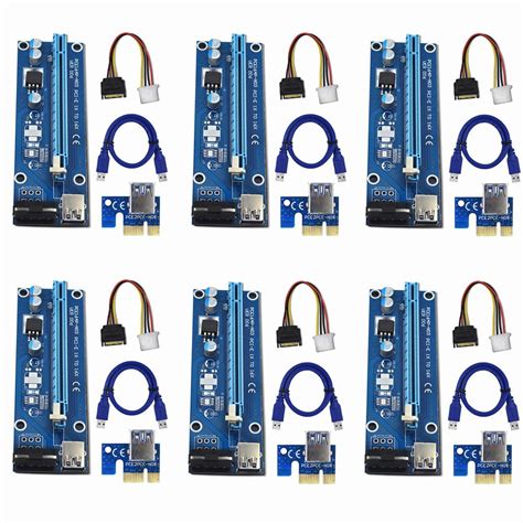 Buy YIFeNG 6 Pack PCI E PCI Express VER 006 16x To 1x Powered Riser