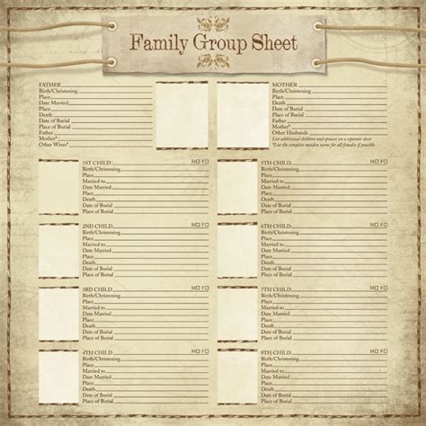 Ancestry 2 – My Family Group Sheet | Scrapbook Your Family Tree