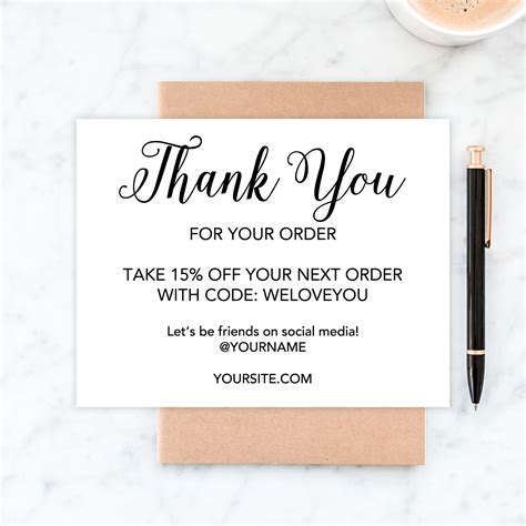 Thank You Template Thank You Cards Business Editable Instant Download Printable Card Thank You