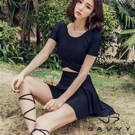 Savvy Swimsuit Beach Swimsuit One Piece Cross String Bikini Beautiful Korean Model Shopee