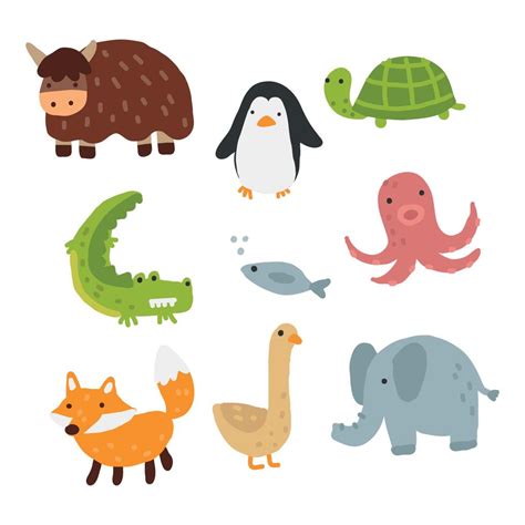 Animal Colorful Doodles 173307 Vector Art at Vecteezy