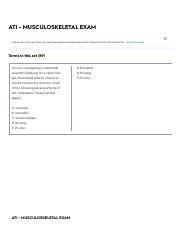 ATI MUSCULOSKELETAL EXAM Flashcards Quizlet Pdf ATI