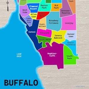 buffalo neighborhoods poster map etsy