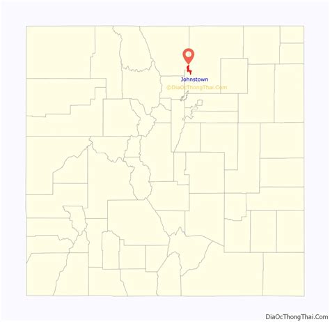 Map of Johnstown town, Colorado - Thong Thai Real