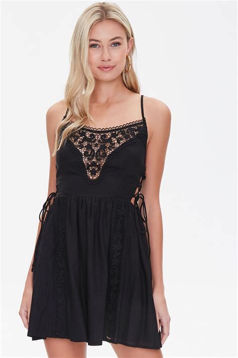 Lace Panel Fit And Flare Dress