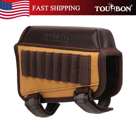 TOURBON Canvas Leather Cheek Rest Rifle Ammo Holder For Savage Mosin