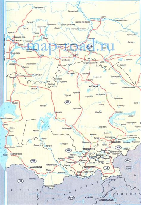 Автомобильные дороги России и СНГ. Карта дорог Азии - автодороги России ...