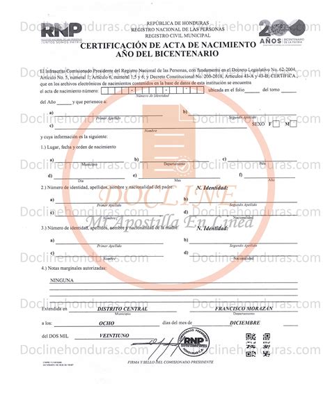 Certificado De Nacimiento Imprimible De Repollo DOF Diario Oficial