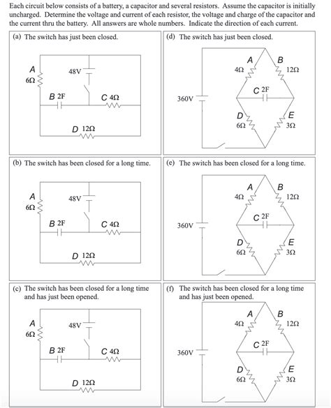 Solved Each circuit below consists of a battery, a capacitor | Chegg.com