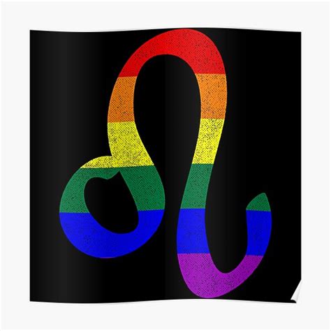 Lgbt Gay Pride Flag Leo Zodiac Sign Poster By Valador Redbubble