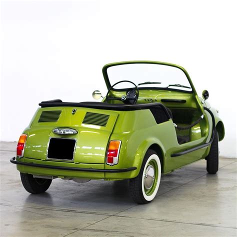 Vintage Green Fiat 500 Convertible