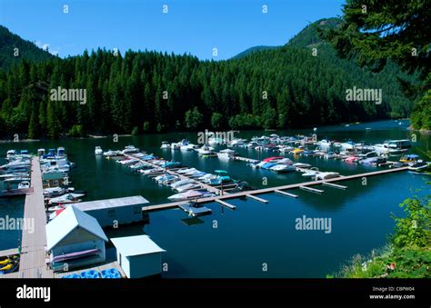 Beautiful Scenic Of Detroit Lake State Park With Harbor Marina With