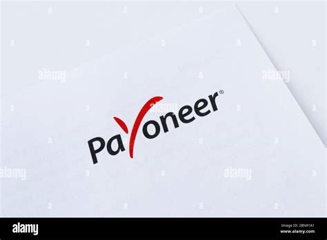 Kharkiv Ukraine May 13 2020 Payoneer Emblem On White Paper