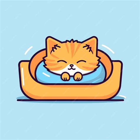 Premium Vector | A cartoon drawing of a sleeping cat with a sleeping face.