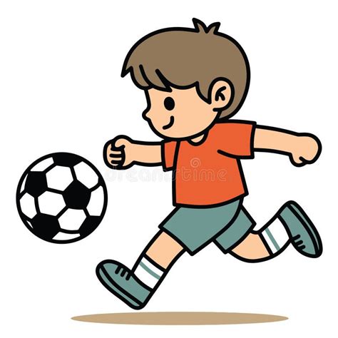 Kid Playing Soccer Cartoon Stock Illustrations 3444 Kid Playing