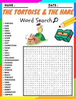 THE TORTOISE THE HARE Word Search Puzzle Worksheets Activities