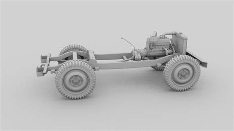 Full W Chassis Jeep Willys MB Military Top Rev 3D Model CGTrader