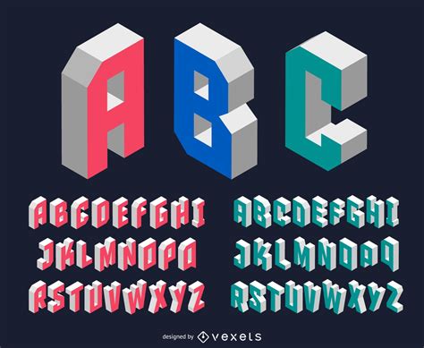 Isometric Letters Alphabet