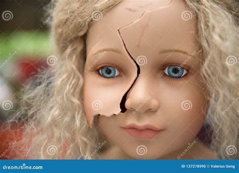 Blonde Doll Has A Broken Face Mannequin Destroyed Stock Photo Image Of Girl Evil
