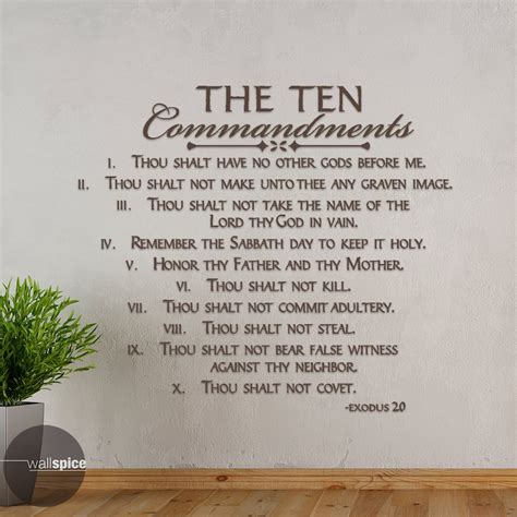 The Ten Commandments Exodus 20 Vinyl Wall Decal Sticker | Etsy