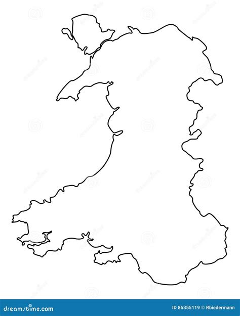 Map Of Wales Stock Vector Illustration Of Gray Vector 85355119