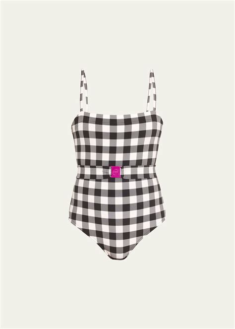 Eres Prisme Gingham Belted One Piece Swimsuit Bergdorf Goodman