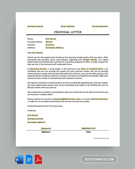 Free Proposal Letter Template - Word | PDF | Google Docs