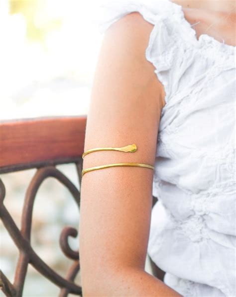 Upper Arm Cuff Arm Bracelet Gold Armlet Gypsy Style Boho