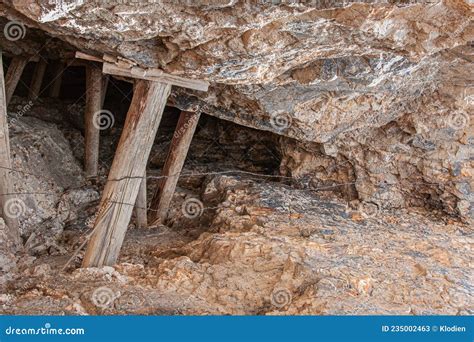 Old Mine Entrance Hewed In Rocks Historic Mining Park Tonopah NV