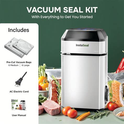 Instaseal Airtight Double Seal Upright Bag Food Vacuum Sealer With