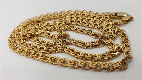 14kt Yellow Gold Chain 24 L Made In Italy Etsy