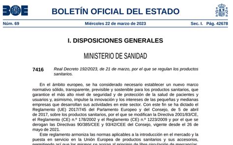 Publicado El Nuevo Real Decreto 192 2023 Por El Que Se Regulan Los