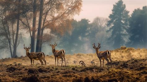 Premium AI Image | Deer in the forest painting deer in the forest by ...