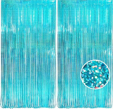 Amazon MALANKU 2PCS Blue Fringe Backdrop Tinsel Curtains Party