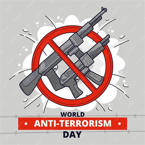 Free Vector Hand Drawn Anti Terrorism Day Illustration