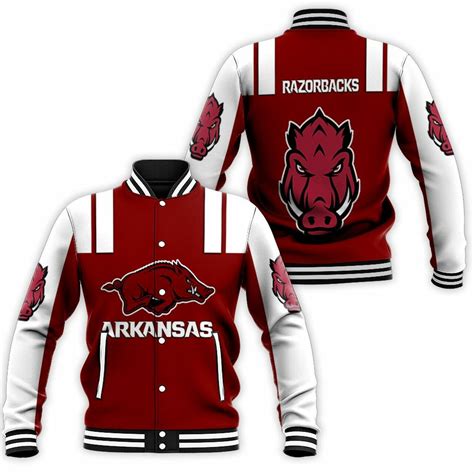 Ncaa Arkansas Razorbacks Red Baseball Jacket Homefavo