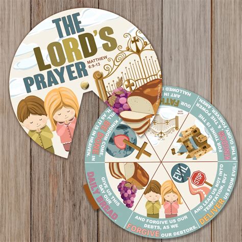 Faith Inspired Lord S Prayer Craft Spinning Wheel Lords Prayer