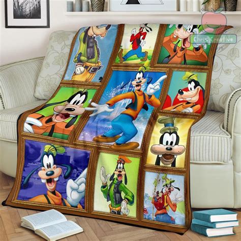 Handmade Cute Goofy Fleece Blanket Disney Characters Cartoon Etsy