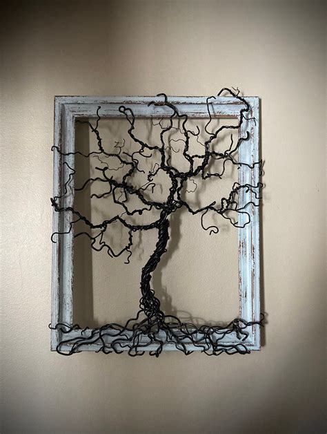 Framed Wire Tree Tree Wall Art Wire Tree Sculpture Home - Etsy