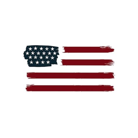 Vector De Ilustración De Bandera Americana Plana Grunge Vector Premium