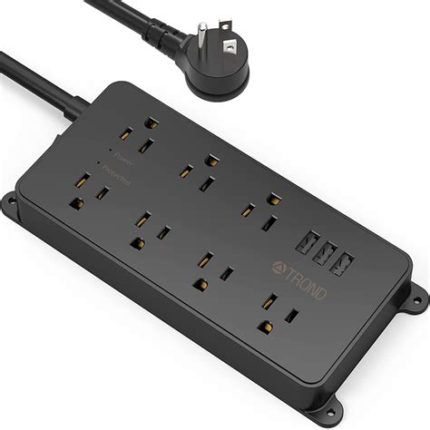 Trond Surge Protector Power Strip With Usb Ft Long Extension Cord