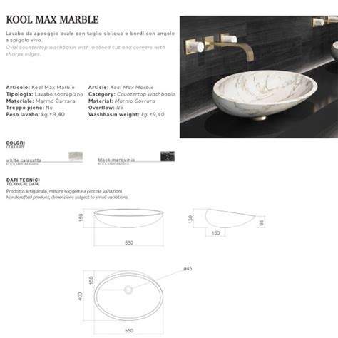 Glass Design Kool Max Marble Washbasin Glass Design White Calacatta