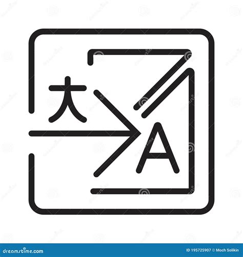 Bilingual Dictionary / Language Translation Line Art Icon for Apps and
