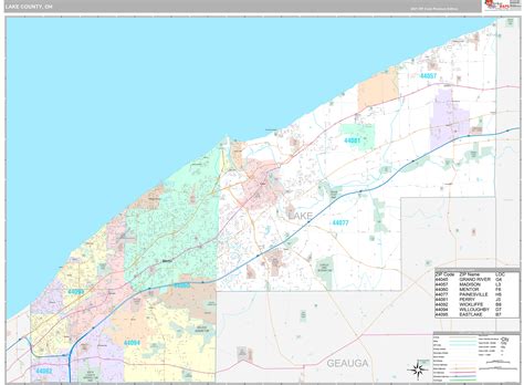 Lake County, OH Wall Map Premium Style by MarketMAPS - MapSales