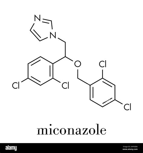 Miconazole Antifungal Drug Molecule Skeletal Formula Stock Vector