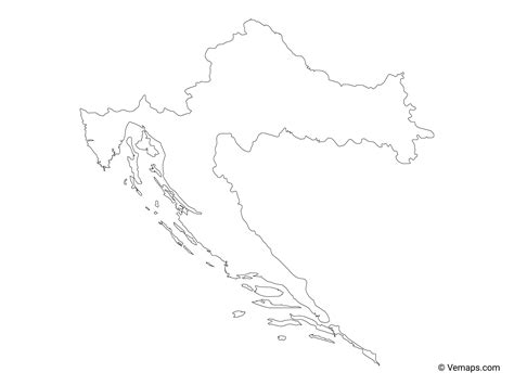 Outline Map Of Croatia Free Vector Maps