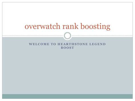 PPT - overwatch boosting PowerPoint Presentation, free download - ID:7510364