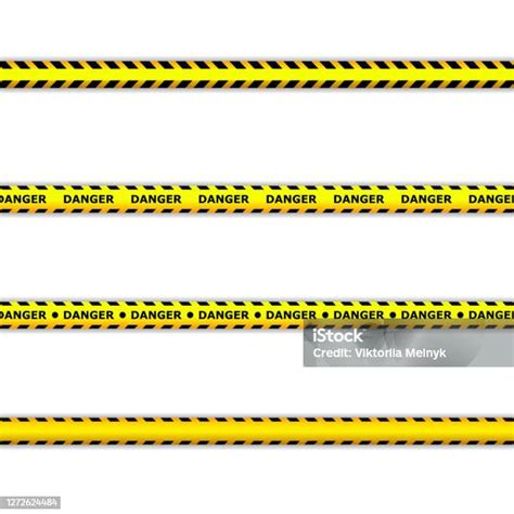 Crime Scene Yellow Tape Police Line Do Not Cross Tape Lines Isolated Warning Tapes Caution