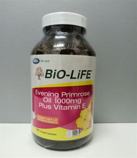 Bio Life Evening Primrose Oil 1000mg Plus Vitamin E 1 X 180 S Exp 8 8